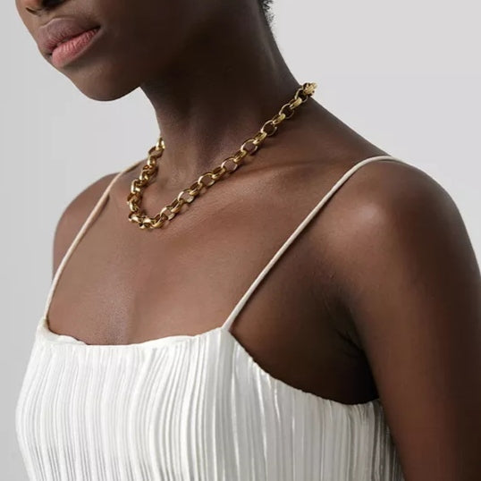 Thick Rolo Chain Necklace