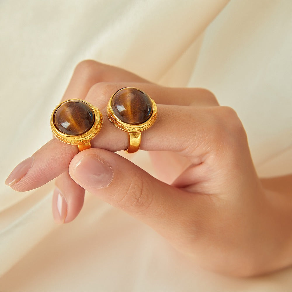 Golden Tiger Eye Adjustable Ring
