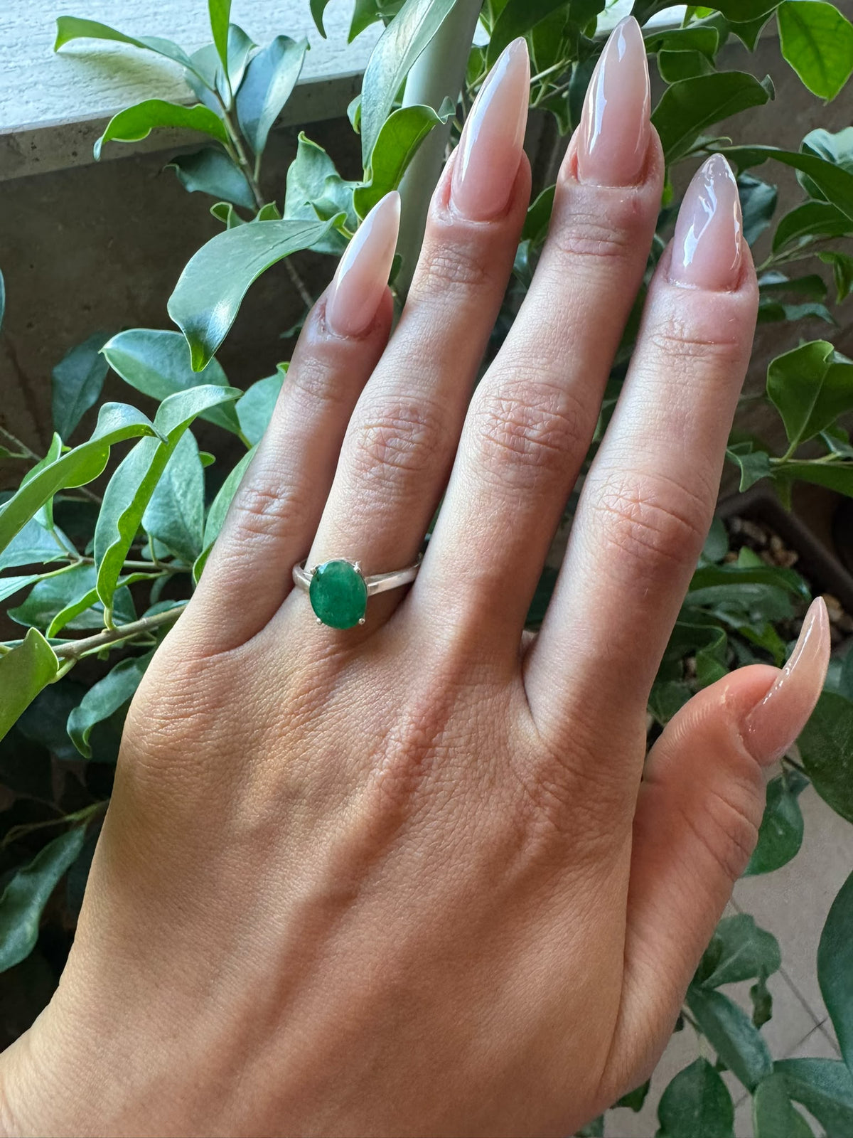 The Sterling Solitaire Emerald Luxe Ring