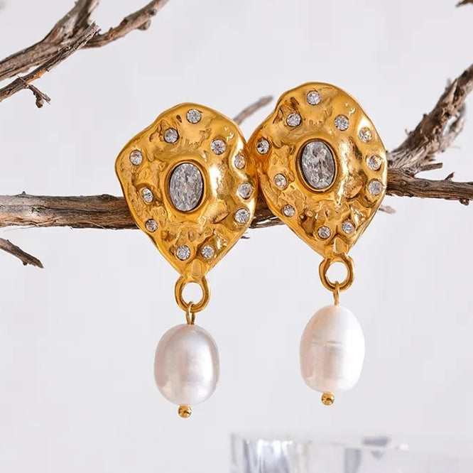 Vintage Natural Fresh Water Pearl Earrings