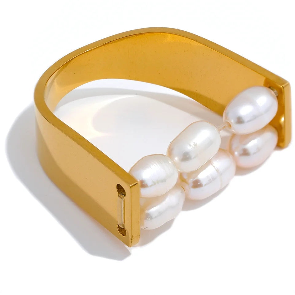 Pearl Double Strand Ring