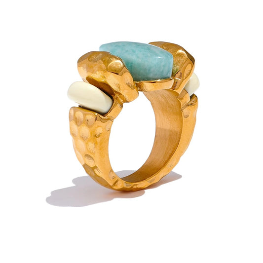 Natural Amazon Stone Chunky Ring