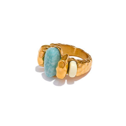 Natural Amazon Stone Chunky Ring