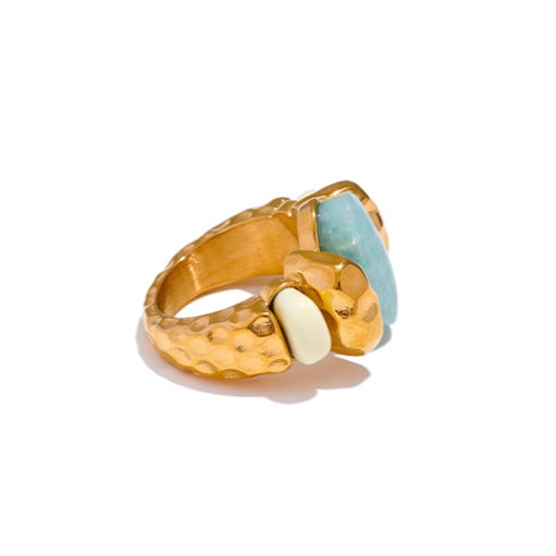 Natural Amazon Stone Chunky Ring