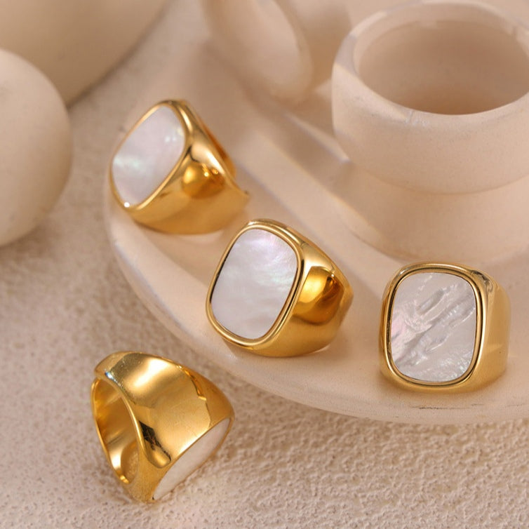 Chunky Mother Of Pearl Ring