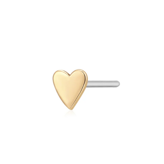 Heart Threaded Stud Earring