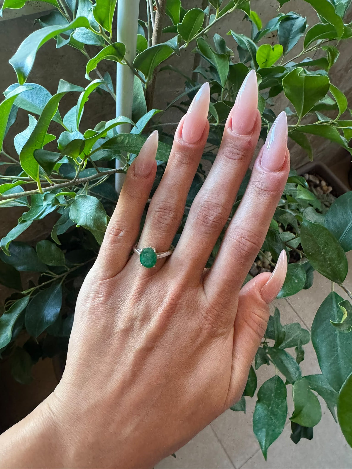 The Sterling Solitaire Emerald Luxe Ring