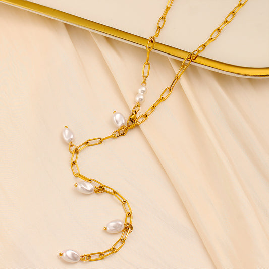 The Aviana Pearl Chain Necklace