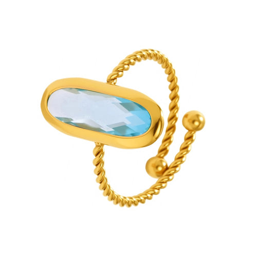 Azure Elegance Adjustable Ring