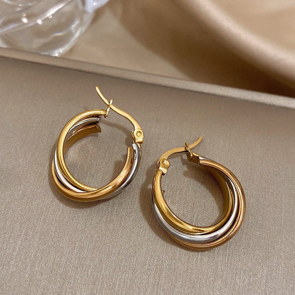Trinity Twist Hoop Earrings