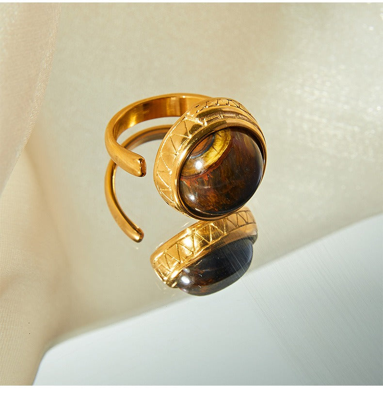 Golden Tiger Eye Adjustable Ring