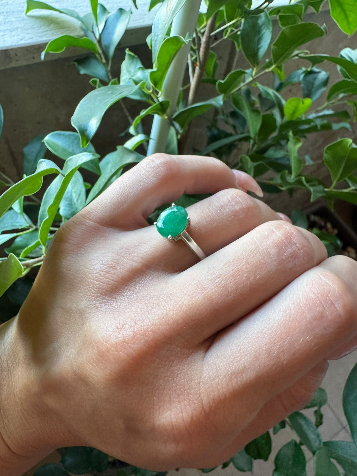 The Sterling Solitaire Emerald Luxe Ring