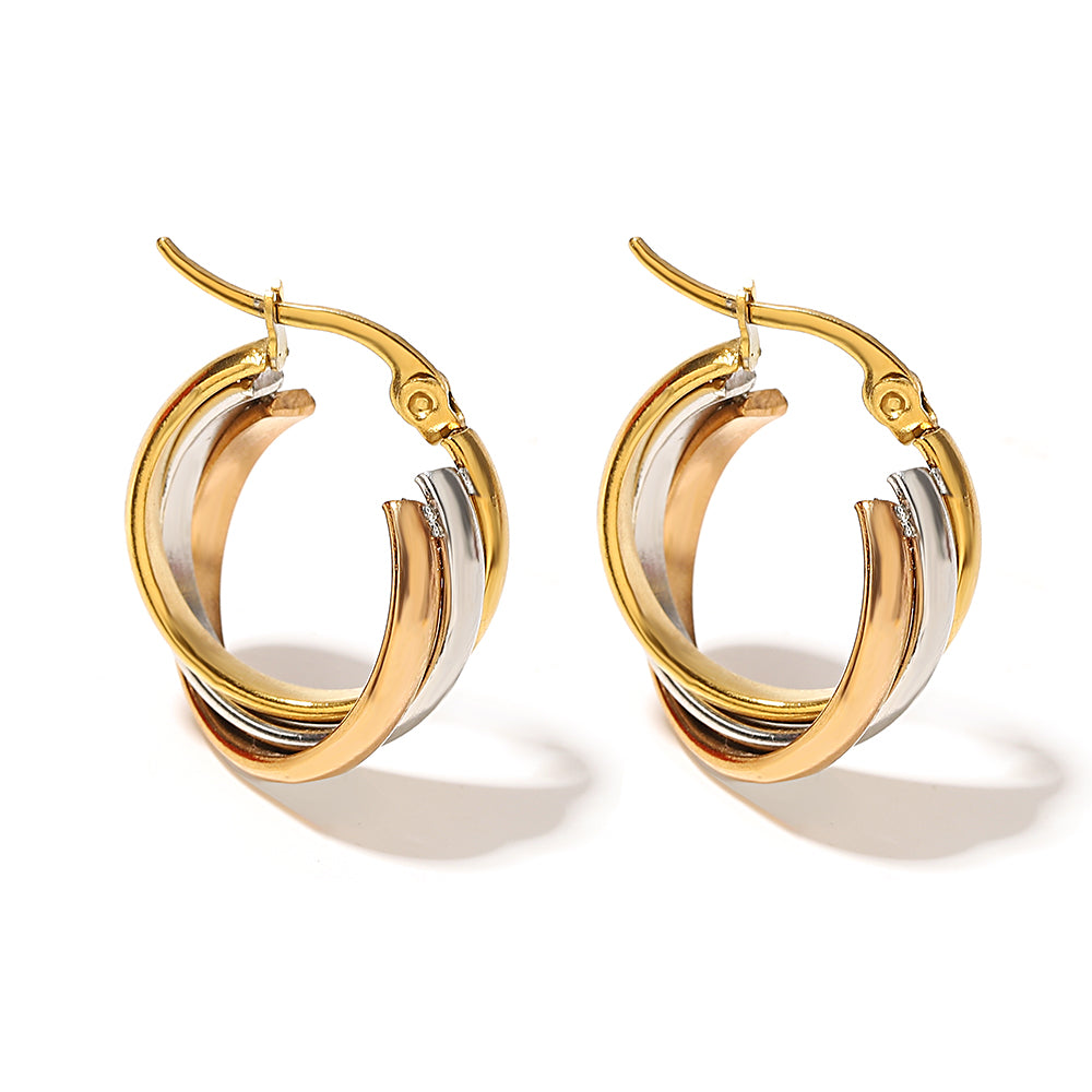 Trinity Twist Hoop Earrings