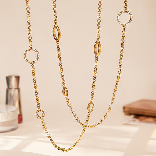 The Soleil Linked Circle Long Necklace