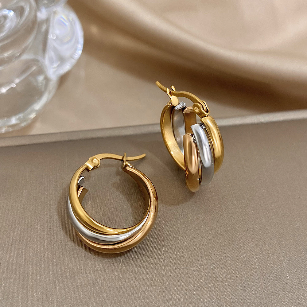 Trinity Twist Hoop Earrings